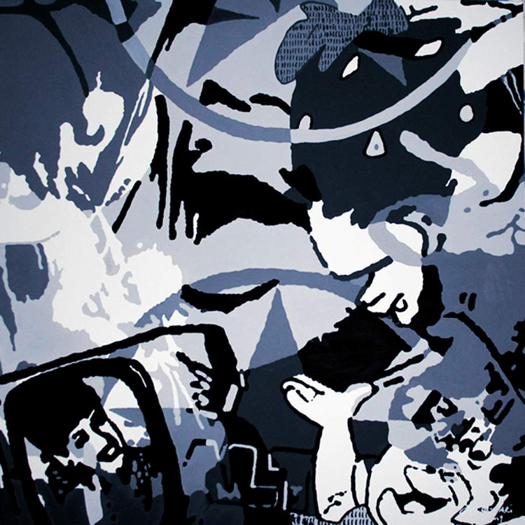 Tivvù Guernica, 2009, 100x100 cm.